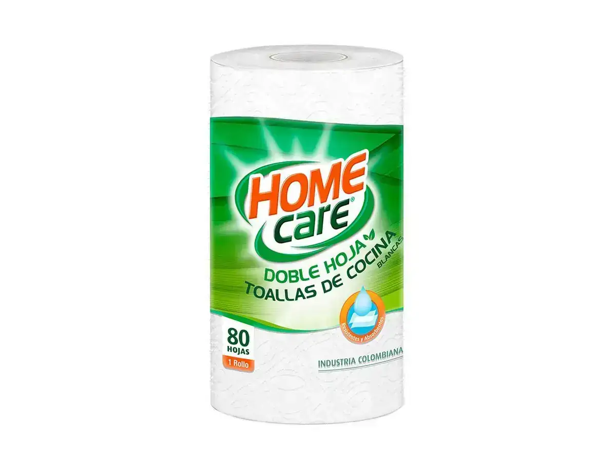 Toalla home care doble hoja x1rollo x80 hojas