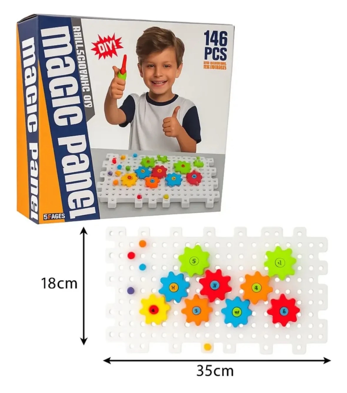 juego didactico magic panel con engranajes 146 piezas 6