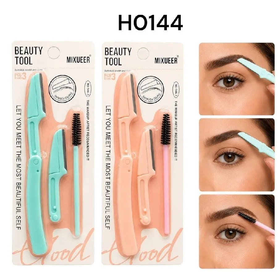 set x3 de perfilador de cejas y brochas de cejas beauty tool
