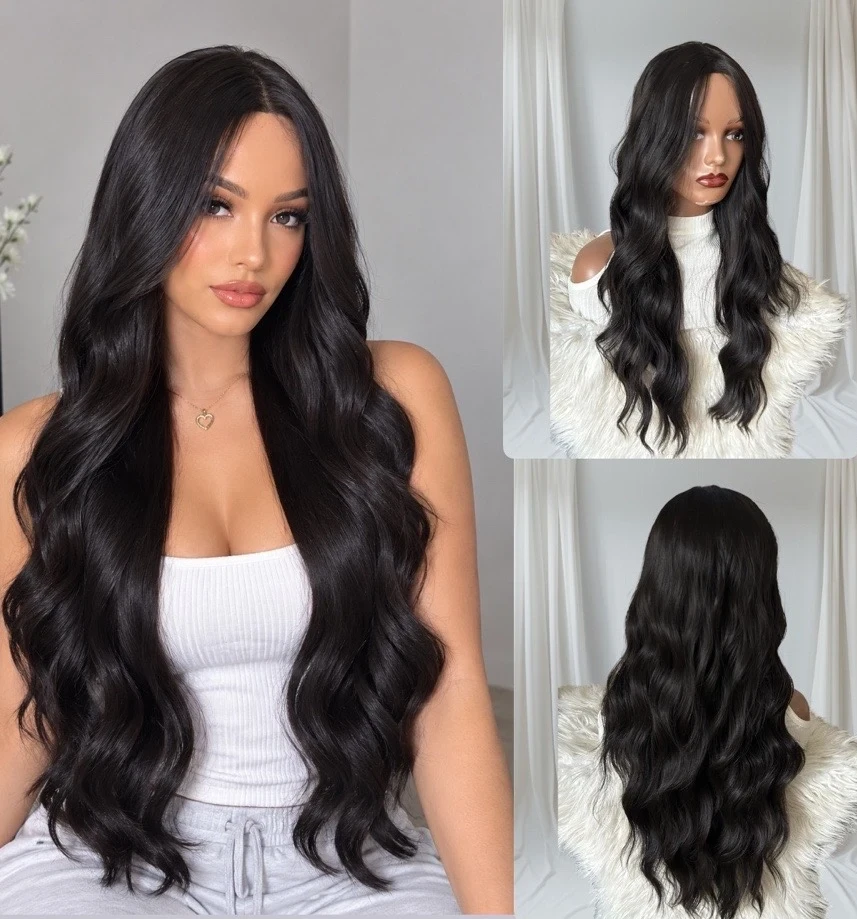 Peluca semi color castano osuro , frontal lace 2x1 de 26" 
