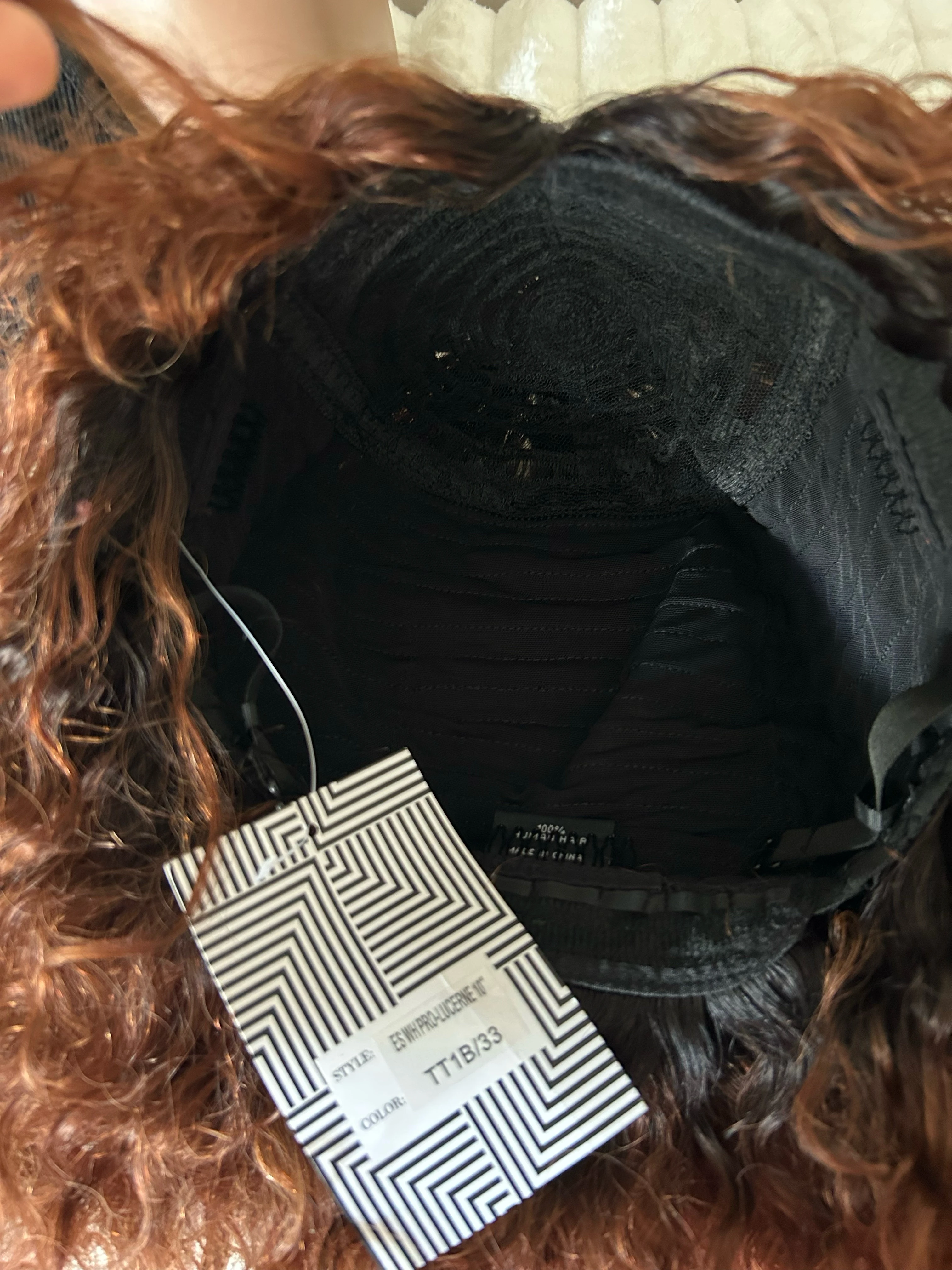 Pelucas Bob Rizadas Cortas de Color Marrón Rojizo, Peluca de Cabello Humano 100% Sin Pegamento con Flequillo, 12 Pulgadas Ondas de Agua Pelucas con Flequillo de Usar y Llevar 150% Densidad 5