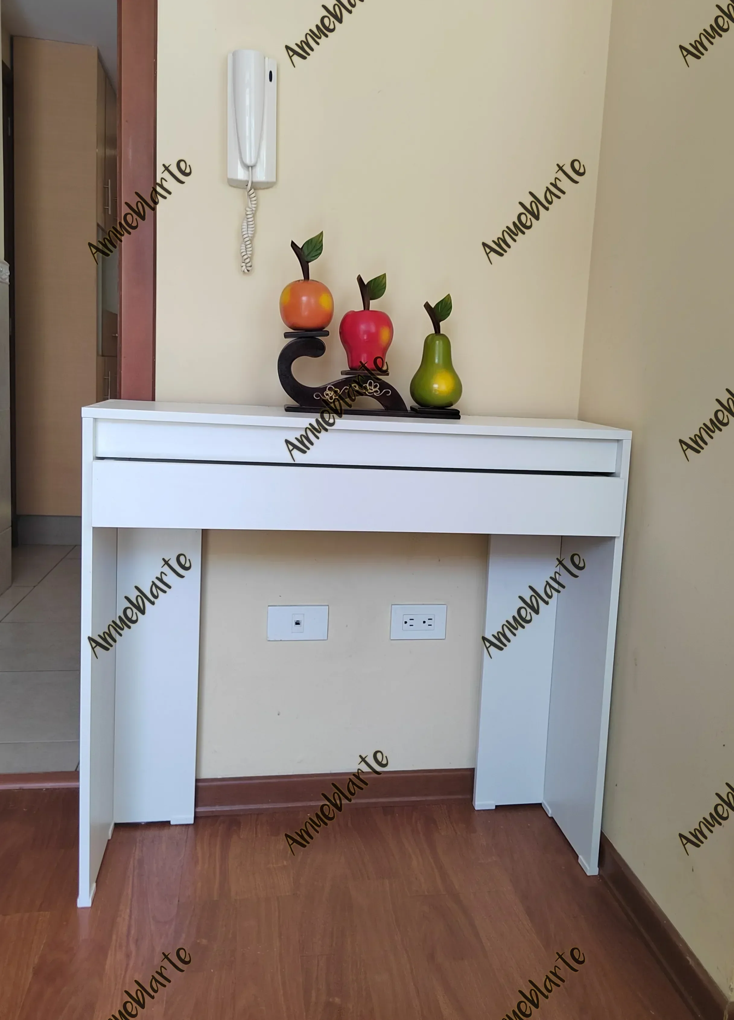 Recibidor blanco con cajón  2