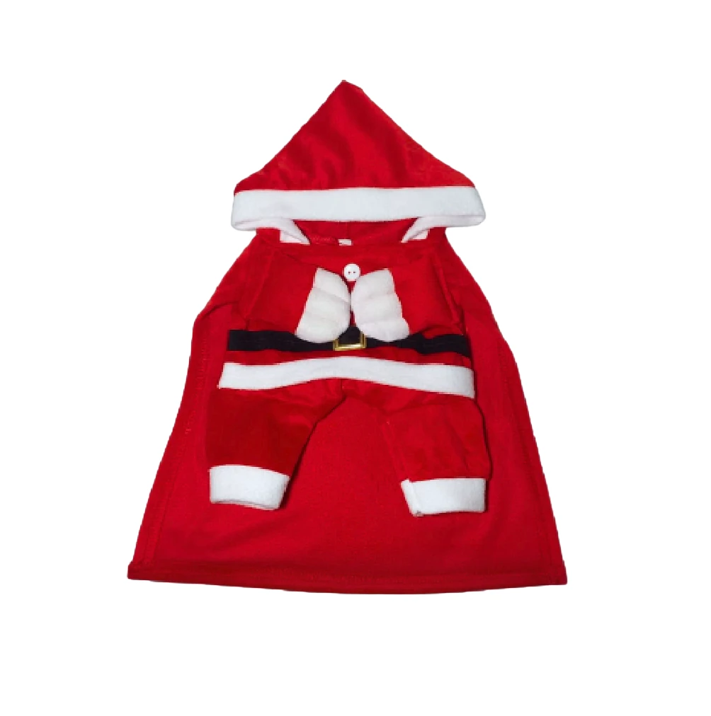 Traje navideño Papa Noel paradito con capucha 
