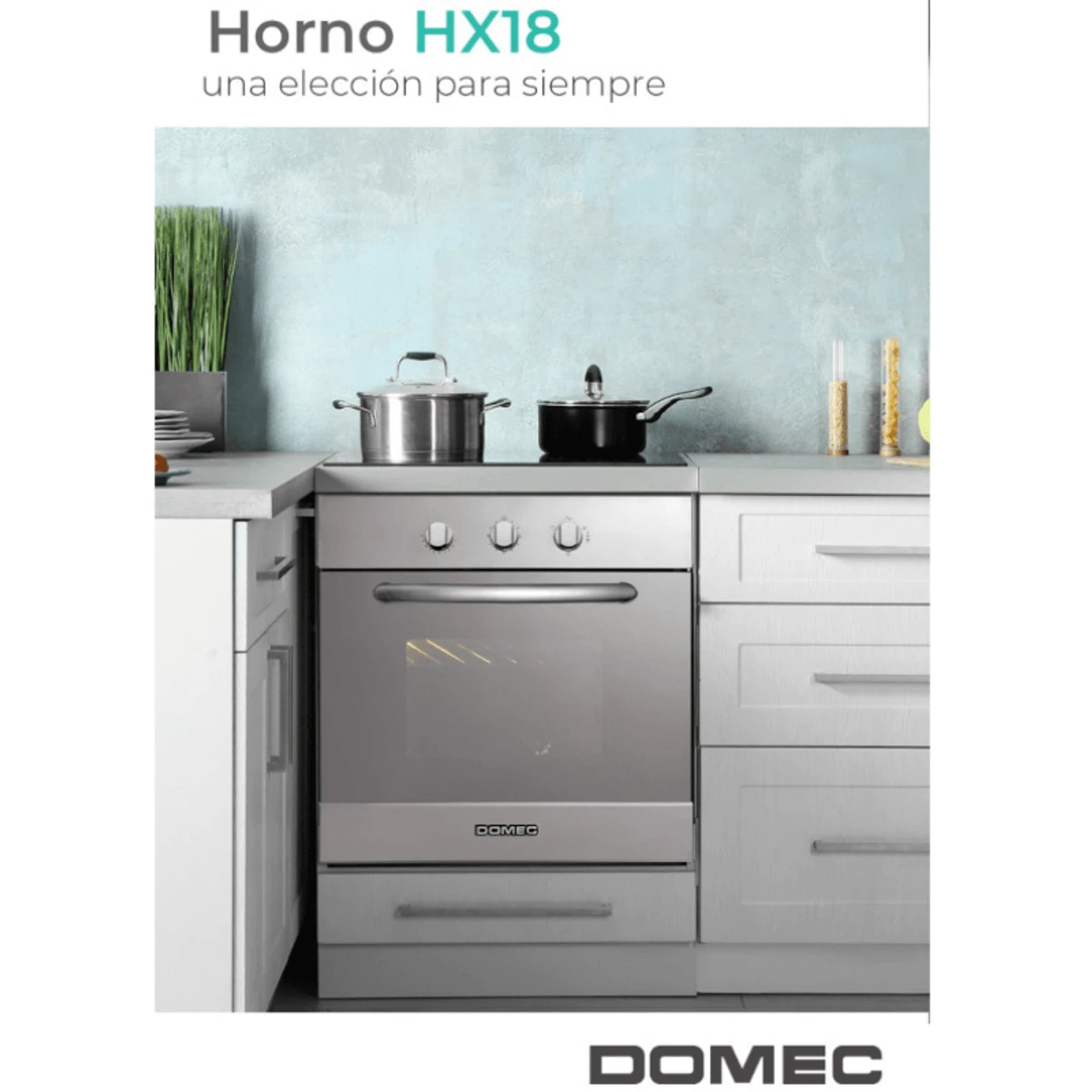 Horno Domec Hx18 Acero Multigas Grill Timer Luz