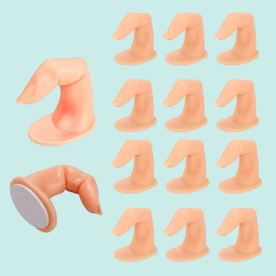 Docena Dedos de Plástico para Práctica Uñas