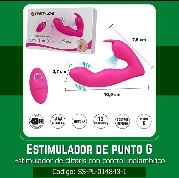 Estimulador de punto G y clitoris con control inalambrico