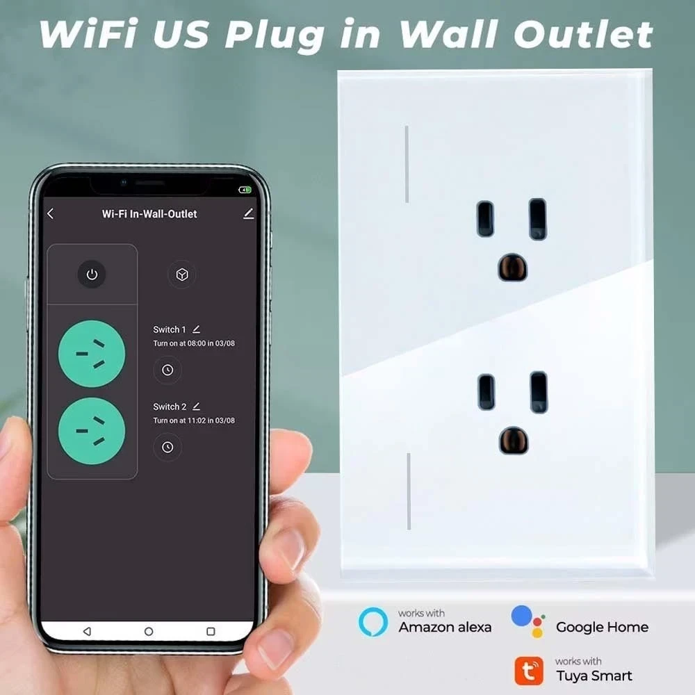 TOMACORRIENTE PARA EMPOTRAR BLANCO INTELIGENTE WIFI 16A 100-240VAC DEXEL SMART 6