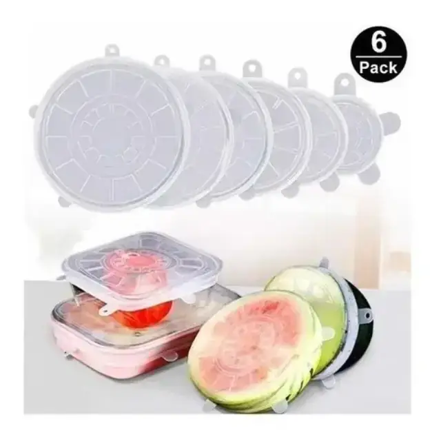 Tapa Silicona Multiuso Tapas X6 Ajustable Fruta Verdura Olla 2
