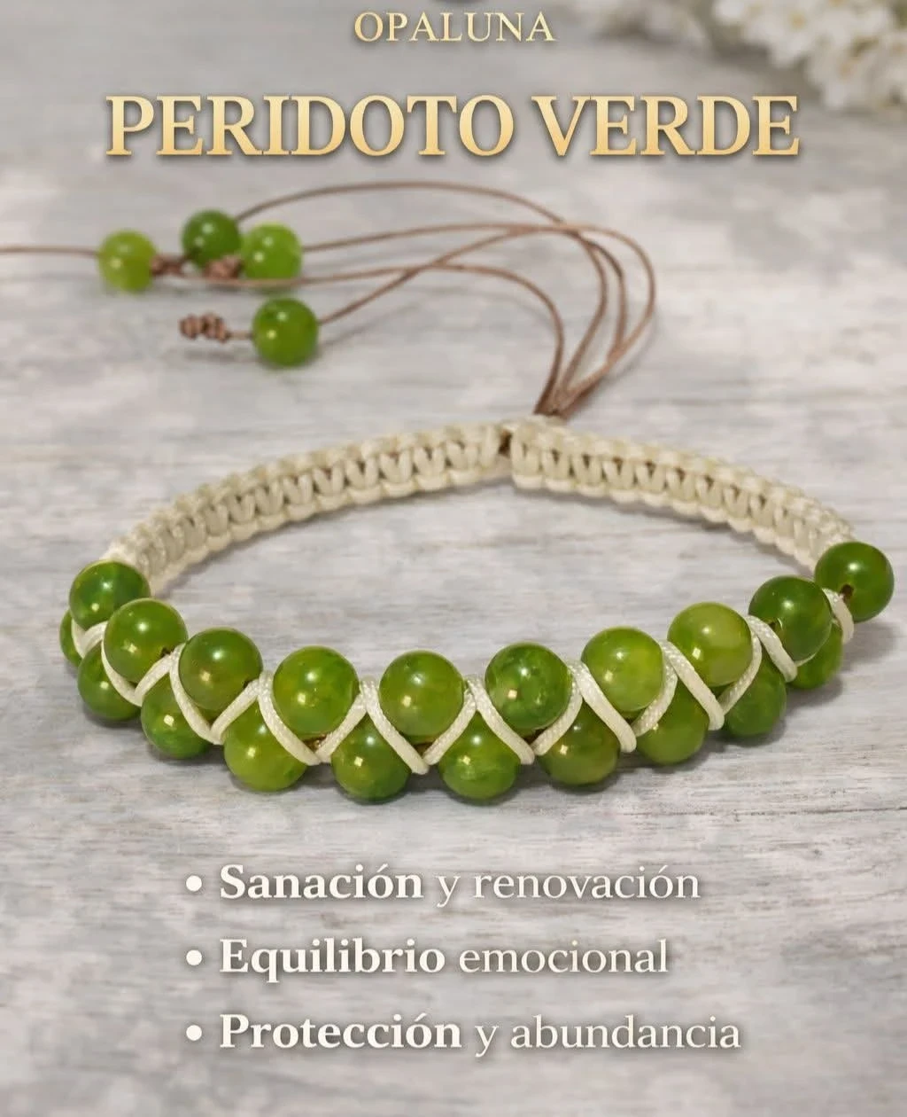 Pulsera Peridoto Verde 