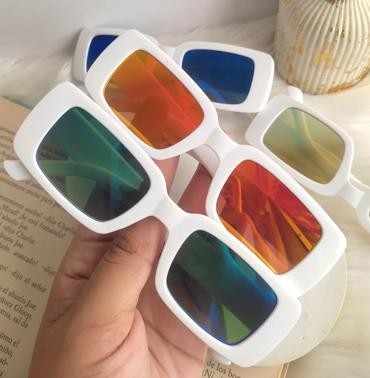 Gafas retro lente espejo