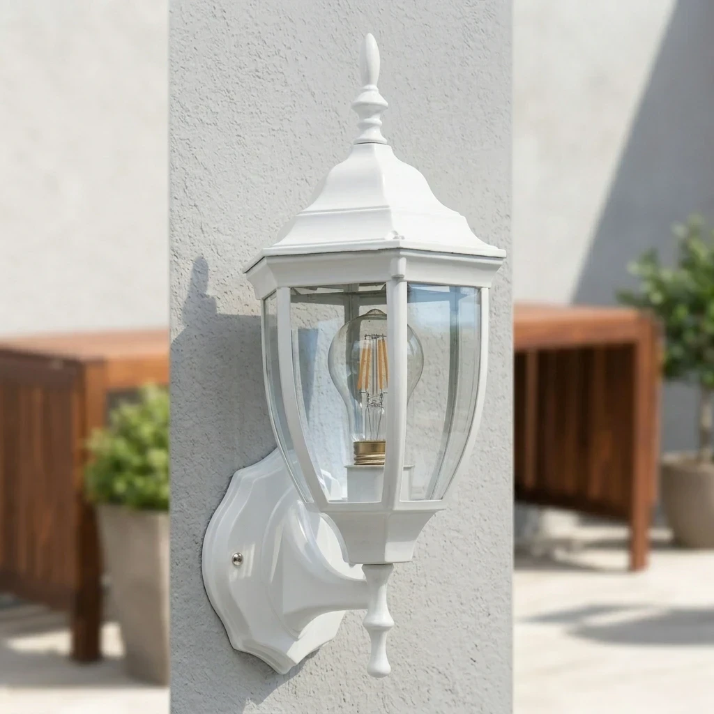 FAROL PARED COLONIAL 1L E27 BLANCO 155X365MM