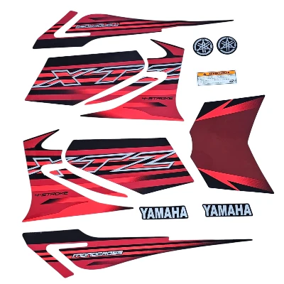 XTZ 125 Calcomanias 2015 rojas con negro