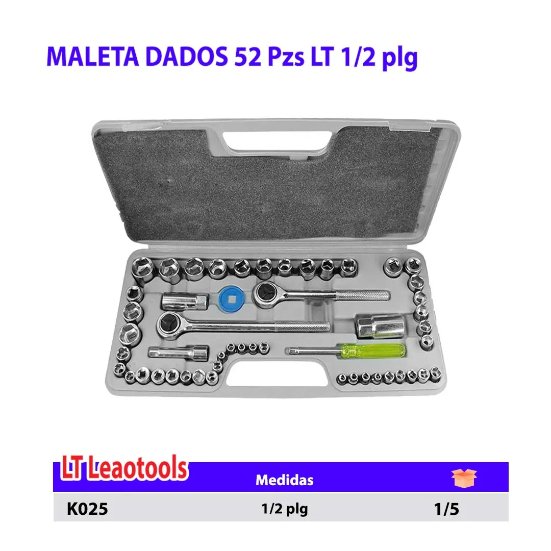 MALETA DADOS 52 Pzs LT 1/2"
