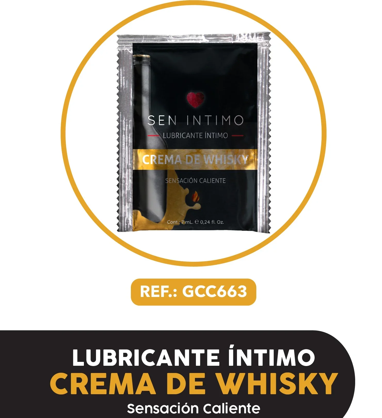 LUBRICANTE SACHET CREMA DE WHISKY CALIENTE 7ML SEN INTIMO 