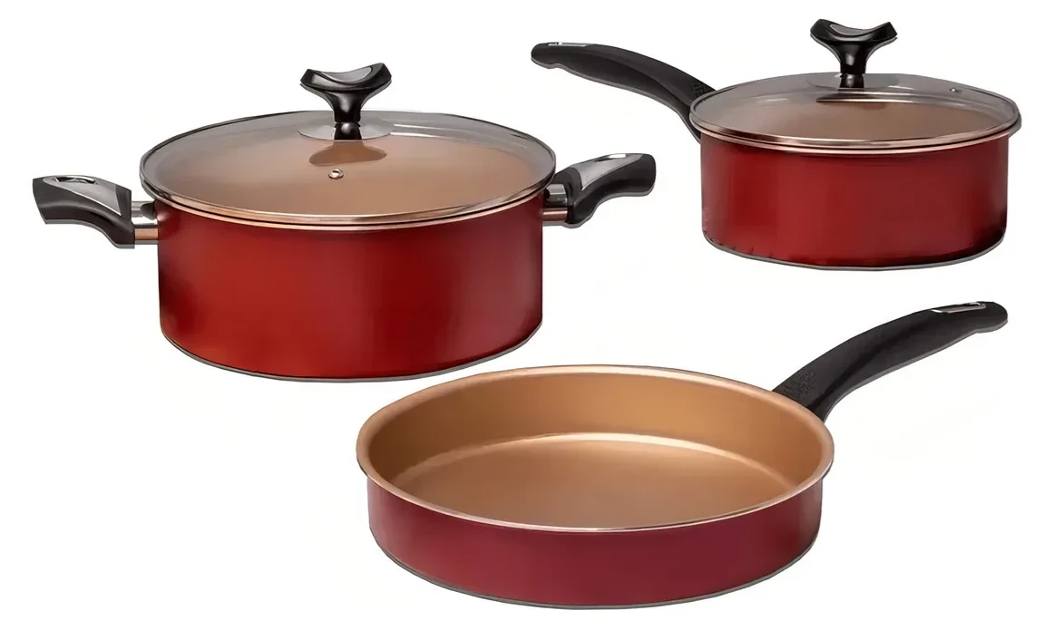 BATERIA DE COCINA 5 PIEZAS MARMICOC ROJO