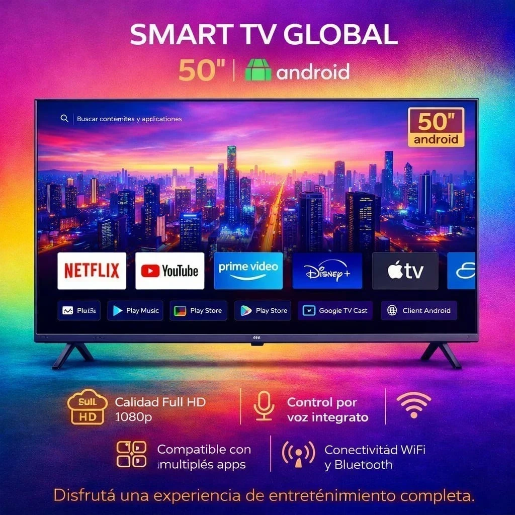 SMART TV GLOBAL 50" FULL HD C/ANDROID 
