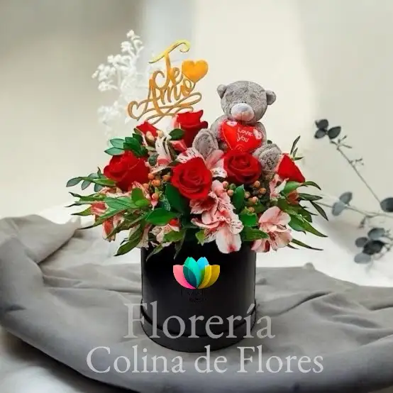 Box Rosas y peluche 