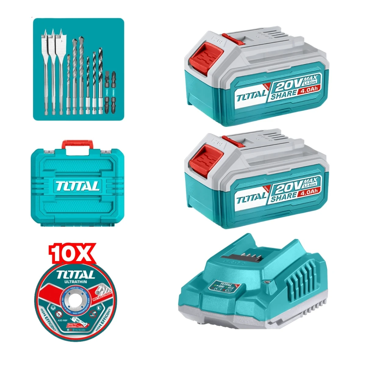 TOSLI241298 Combo taladro 96nm y amoladora 20v brushless industrial total 4