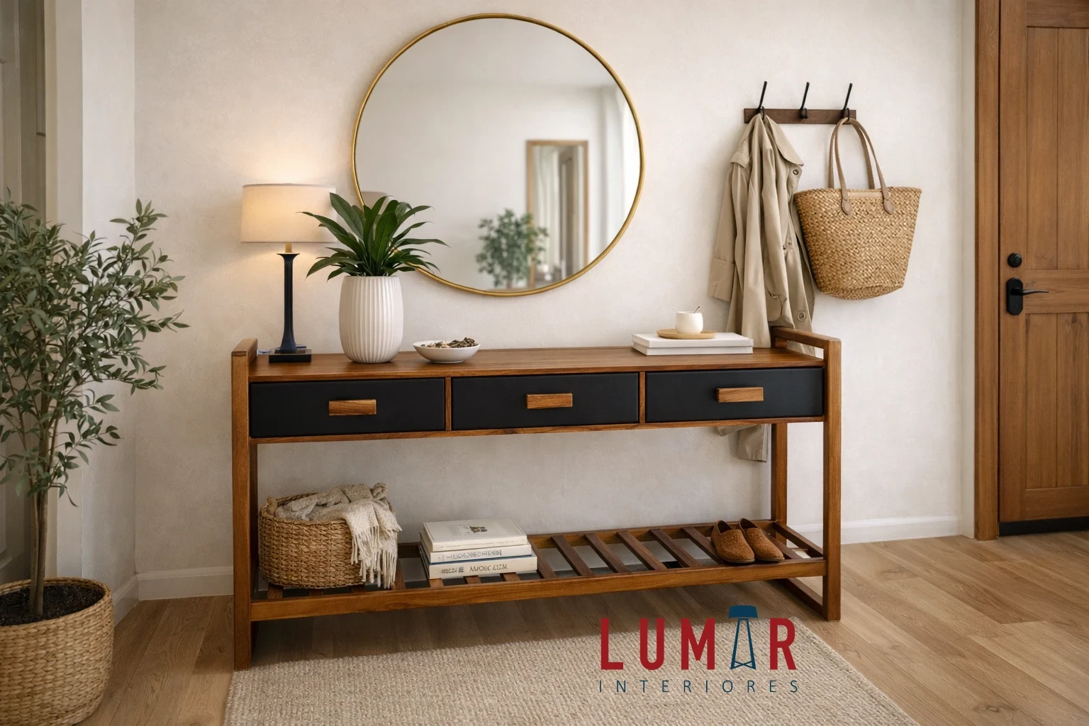 Parota Ébano Credenza Moderna 3