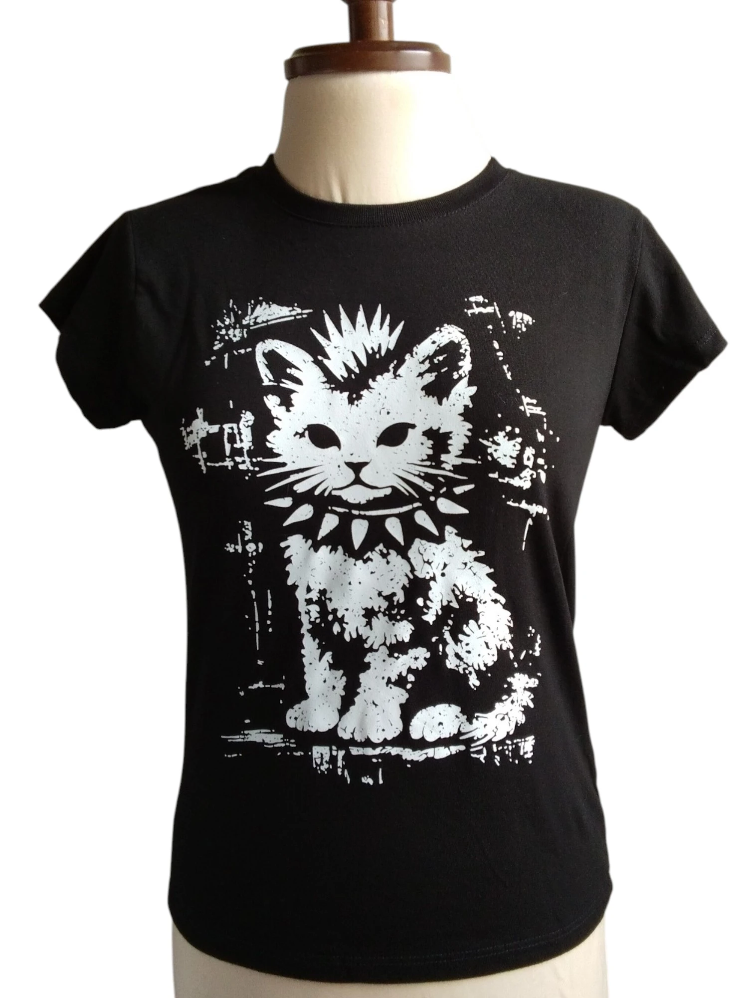 Camiseta estampado mujer gato 