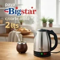 🧉 *PAVA ELÉCTRICA BIG STAR con corte mate 2 LTS