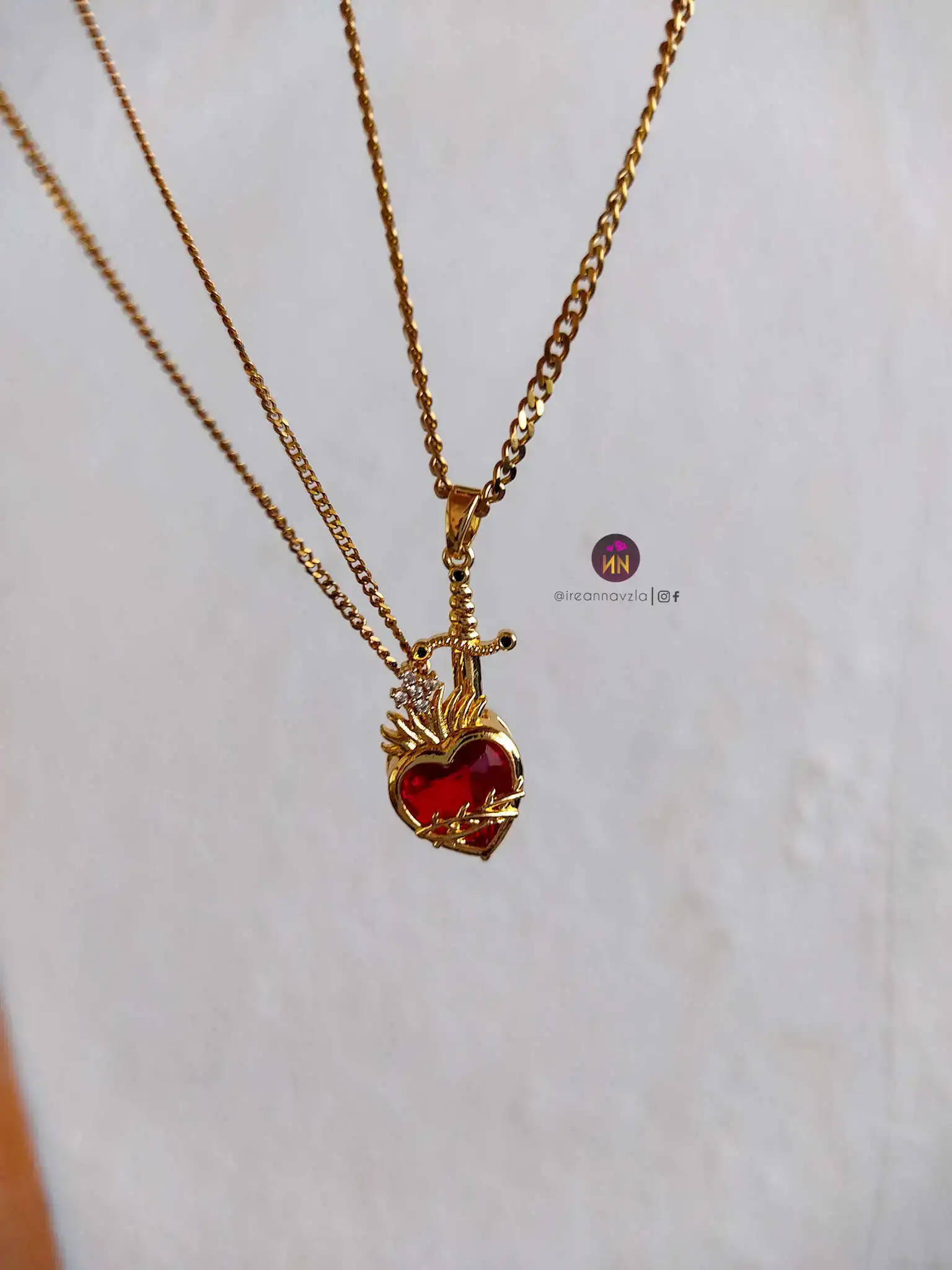 Cadena corazón espada ❤️‍🔥🗡️ 3