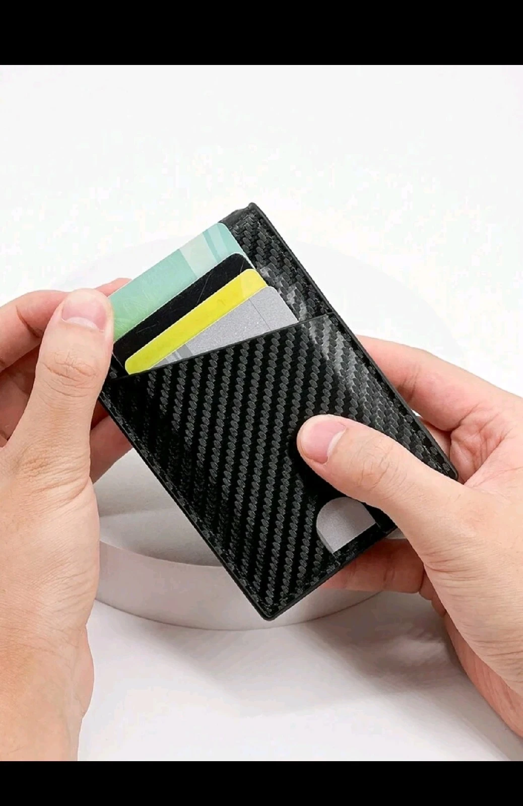 Billetera Ejecutiva Slim con Clip para Billetes y Estilo Fibra de Carbono 6