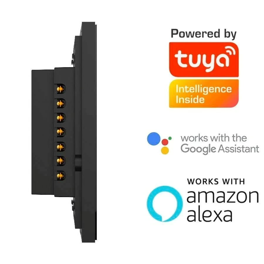 INTERRUPTOR TRIPLE INTELIGENTE WIFI 10A 120VAC COLOR NEGRO S/NEUTRO DEXEL SMART 2