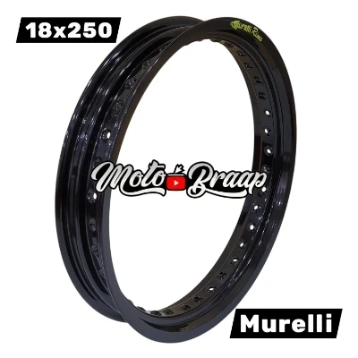 18 x 250 Rin Murelli aluminio color negro 8 cm 36 huecos