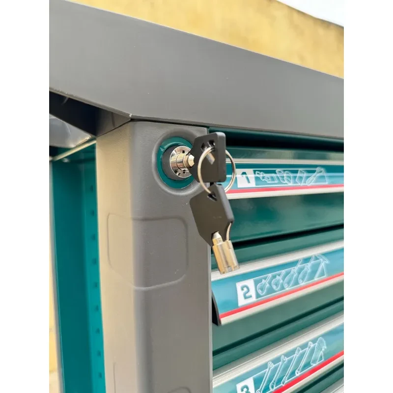 Carro Gabinete Porta Herramientas Total 328 Piezas Set Verde Claro 7