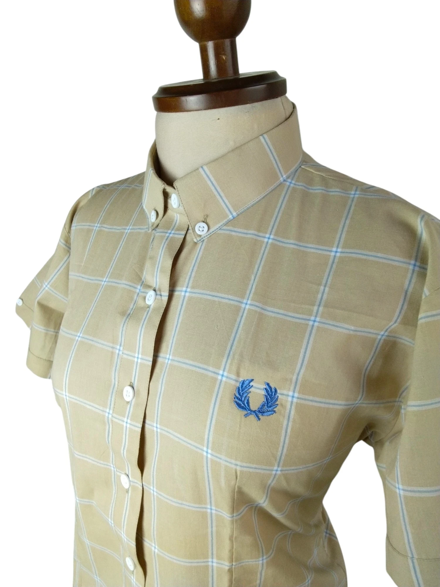Camisa cuadros beige 