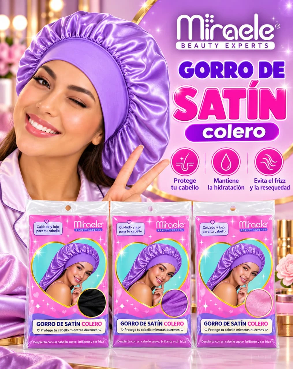 miracle gorro satin con colero