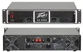 PODERES PEAVEY CS-3000 3000W  CARACTERISTICAS 2 ventiladores de velocidad variable dependientes de la temperatura  1550 vatios (RMS) por canal a 2 Ohmios  1065 vatios (RMS) por canal a 4 Ohmios  650 vatios por canal a 8 Ohms  3100 vatios a 4 ohmios en puente  2 AÑOS  de garantía  Amplificador de potencia estéreo de 2 espacios de rack con DDT ™️  Peso sin embalaje: 41,00 libras (18.597 kg)  Peso Embalado: 46,00 libras (20.865 kg)  Ancho de pic: 6 "(15,24 cm)  Altura Embalado: 22,5 "(57,15 cm)  Profundidad Embalado: 21 "(53,34 cm)