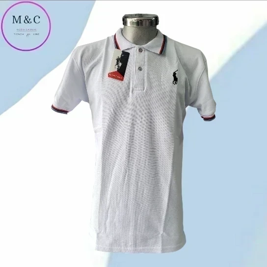 Playera Polo Talla G diseño en cuello y mangas 3