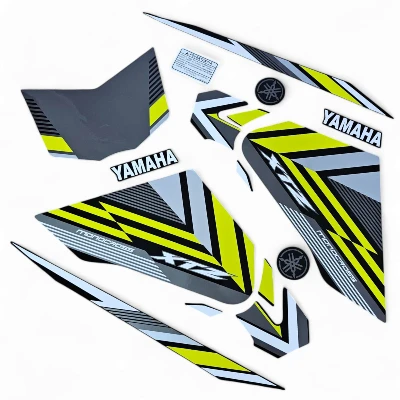 XTZ 125 Calcomanias 2021 lineas amarillo con gris y negro