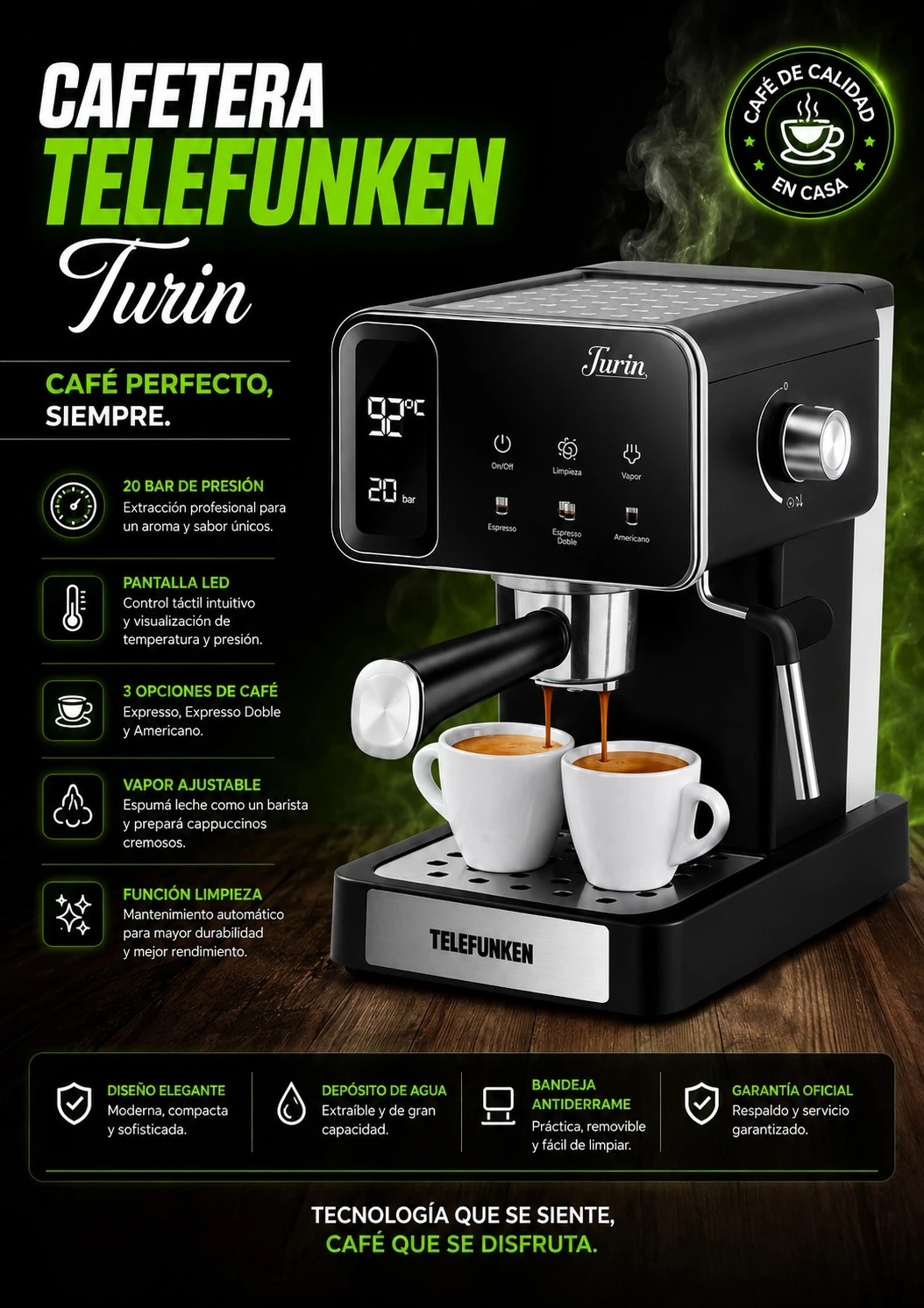 Cafetera Express Telefunken Turin