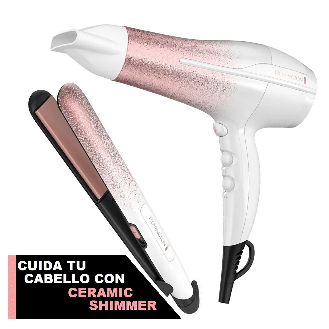 Combo plancha + Secadora Remington Uv Collection Lujoso 