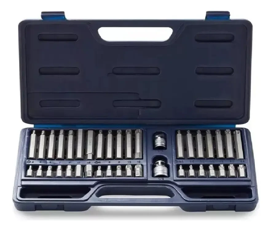 Juego Puntas Torx Allen Multiestria Bremen BRE2978 Profesional 40 Pz Color Gris