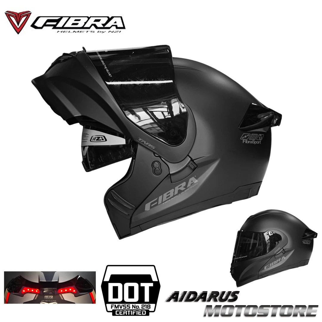 CASCO FIBRA ATTO DUO LEDS NEGRO MATE