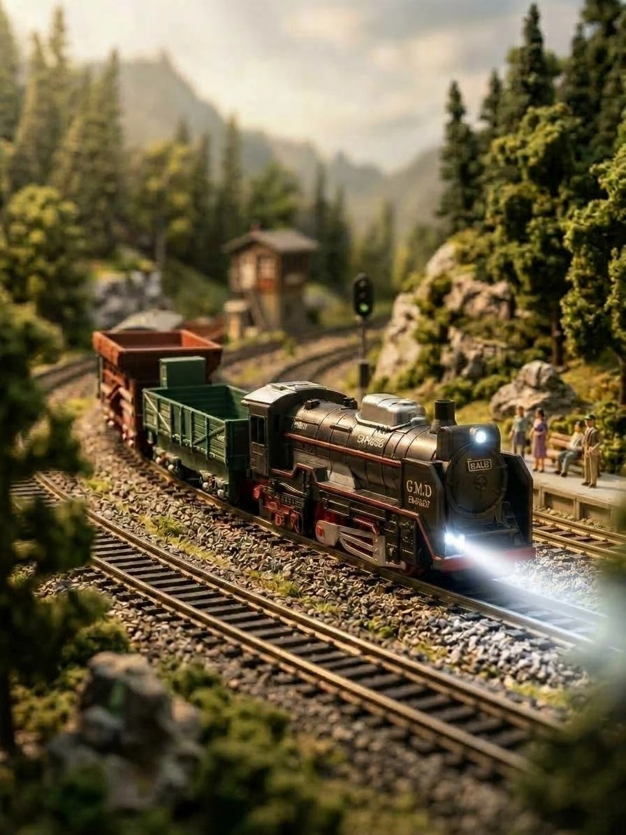 TREN VINTAGE CON LUZ Y MOVIMIENTO 