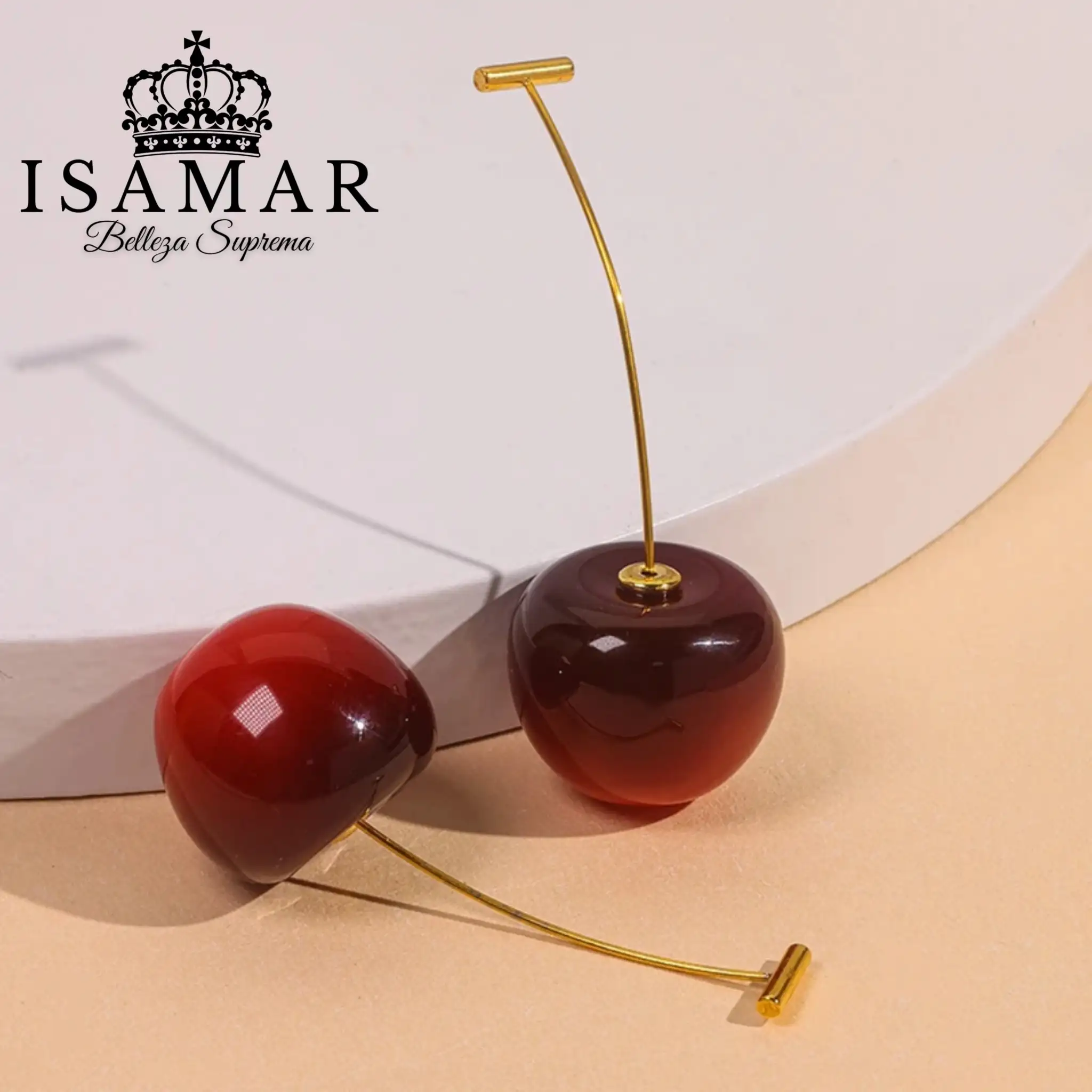 ARETES COLGANTES CEREZA