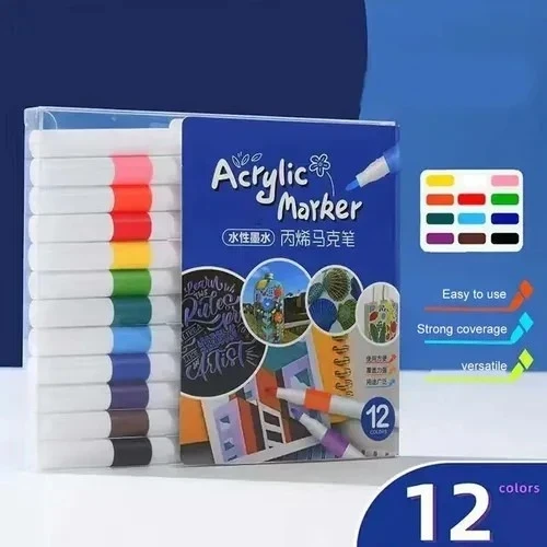marcadores acrylic maker 12 pzas