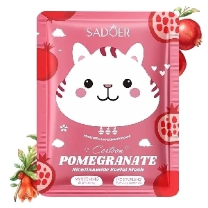 MASCARILLA FACIAL EN SOBRE DE NICOTIMANIDE SADOER SOBRE ROSADO PRESENTACION DE GATO