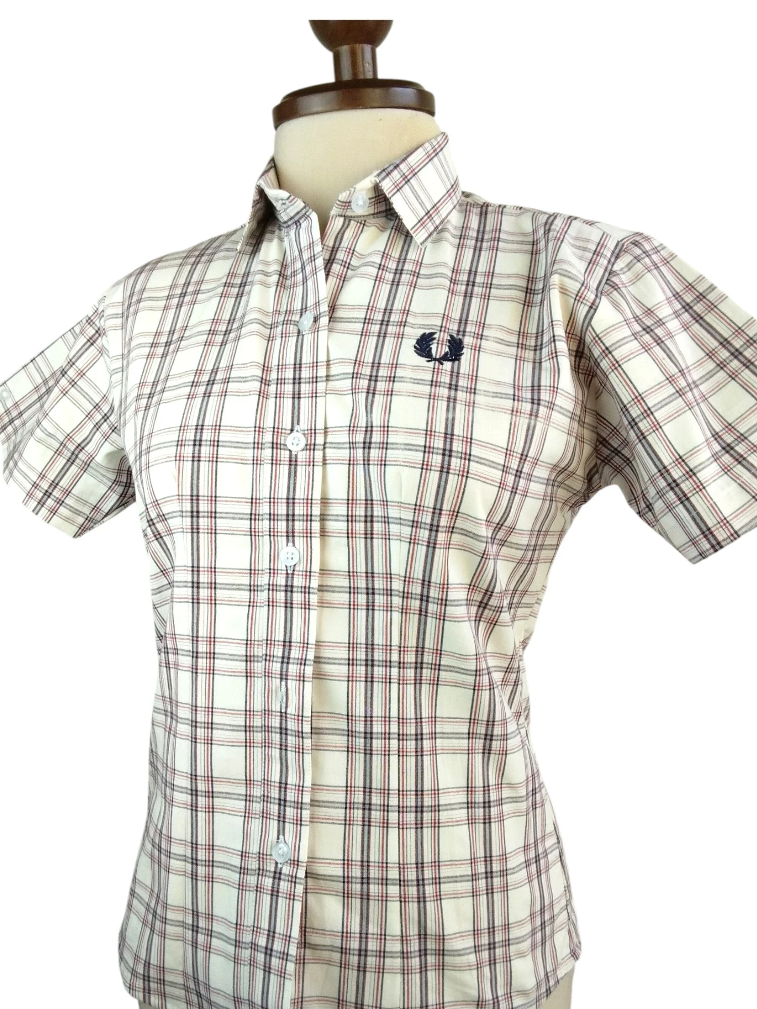 Camisa cuadros crema 