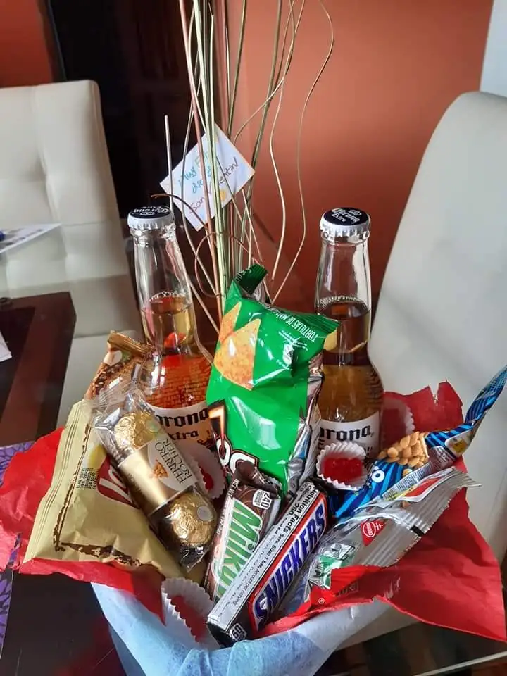 Arreglo snack y cervezas