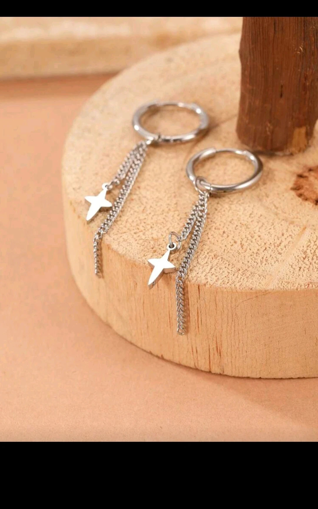 Oendientes colgantes diseño hexagonal estrella ⭐ colgante 3