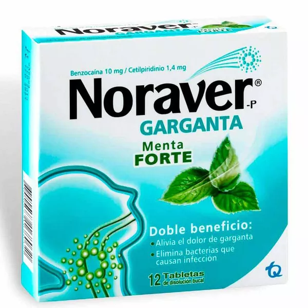 Noraver garganta displey x 12 tabletas