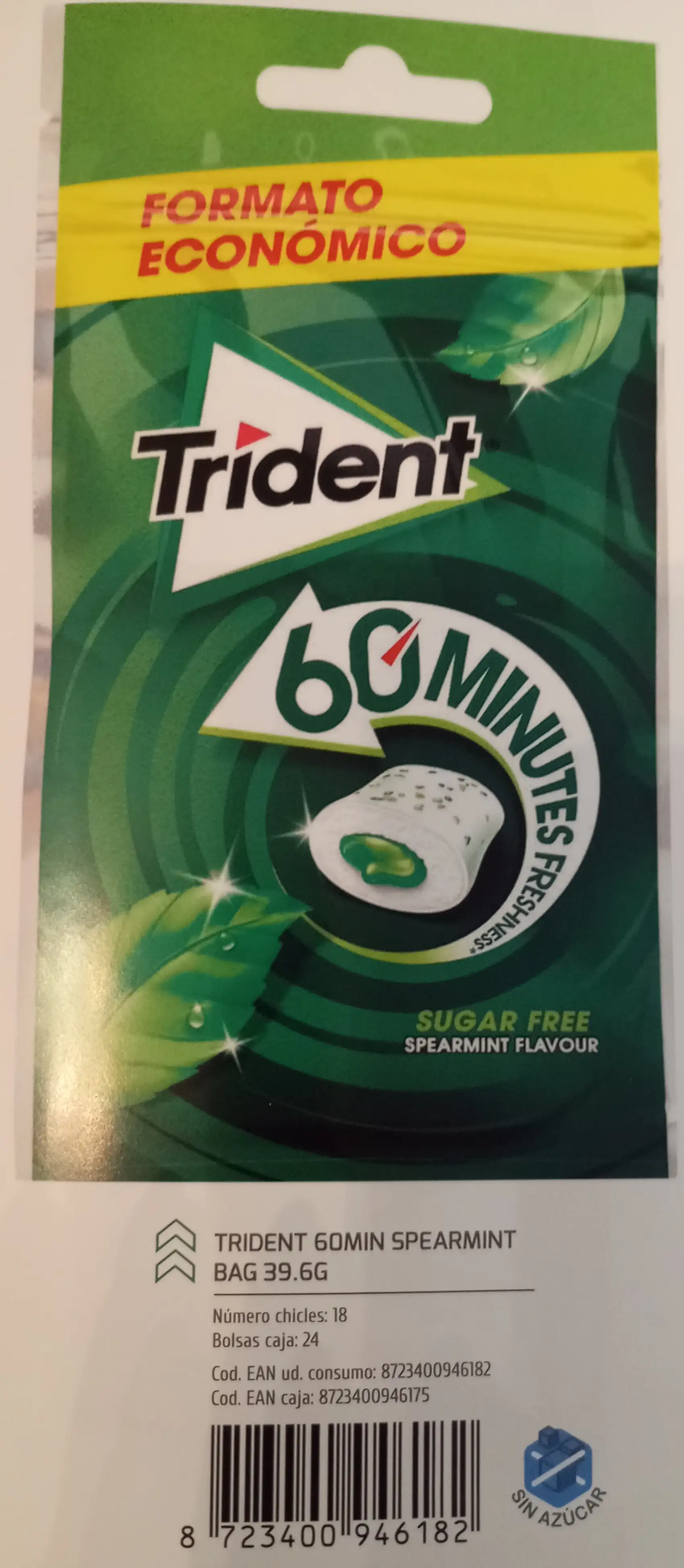 TRIDENT 60 MINSPEARMINT BOTE