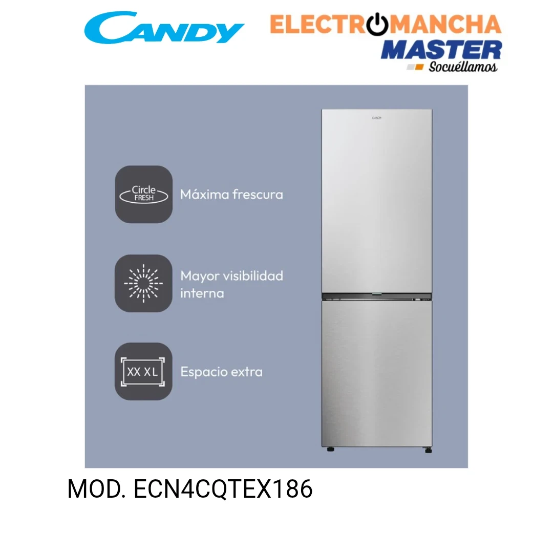 FRIGO COMBI CANDY ECN4CQTEX186 INOX NF E 4