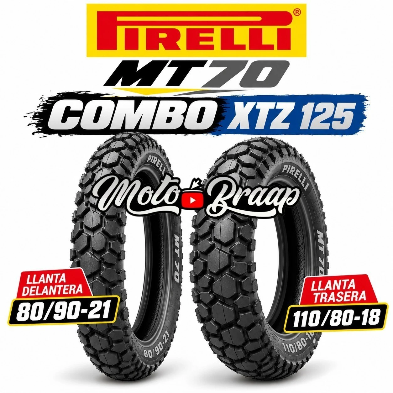 XTZ 125 PIRELLI MT 70 PAR DE LLANTAS